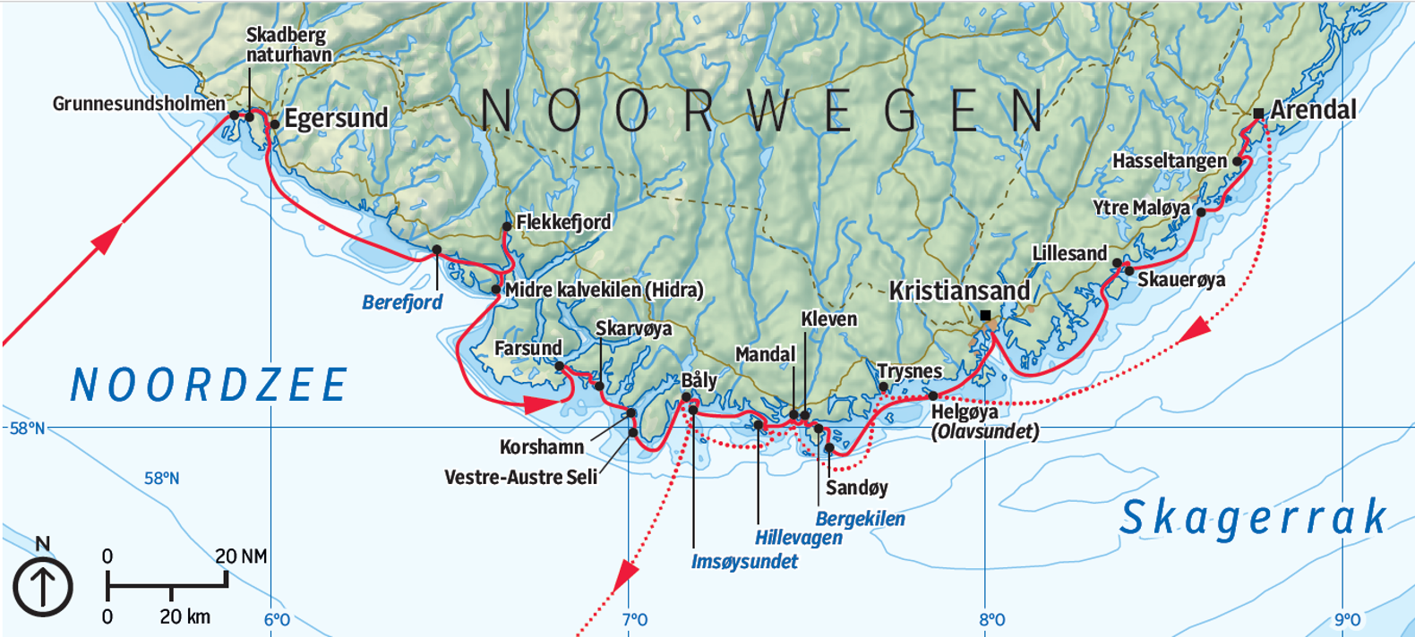 zeilreis naar zuid noorwegen